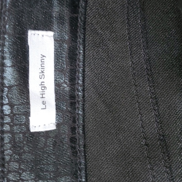 Frame woman's  black croc print  stretch ankle crop pants size 28 - Picture 4 of 13